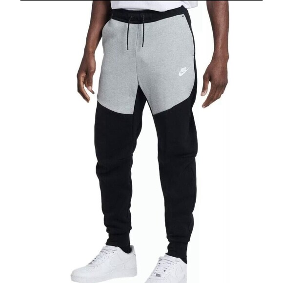 Nike Tech Fleece Joggers Gray Black Sweatpants Mens Sz 2XL Tall CU4495-016 NWT - Picture 1 of 5